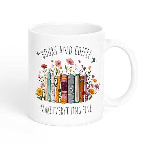 Silkwishes Book Coffee Mugs for Readers Bookworms(11oz) - Gifts for Book Lovers on Birthday Christmas Reading Club - Book Mugs for Book Lovers - Book Club Gifts for Women