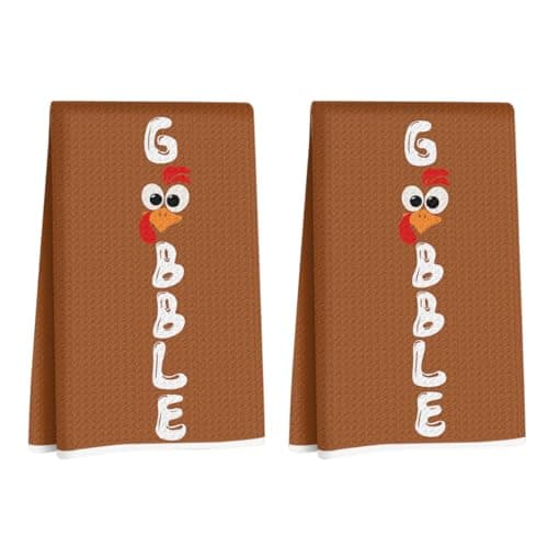 2Pcs Funny Gobble Chicken Kitchen Towels, Chicken Gifts Reusable Dish Towel