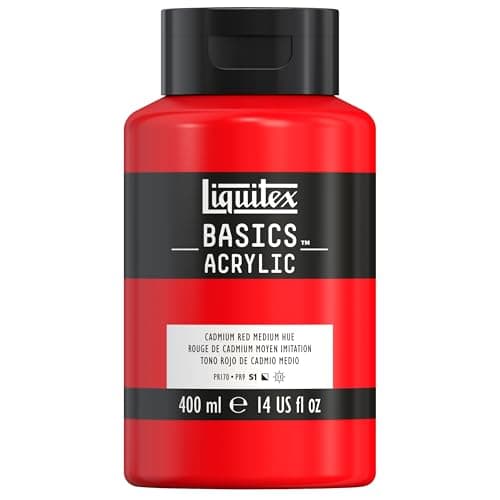Liquitex BASICS Acrylic Paint, 13.5-oz Bottle, Cadmium Red Medium Hue