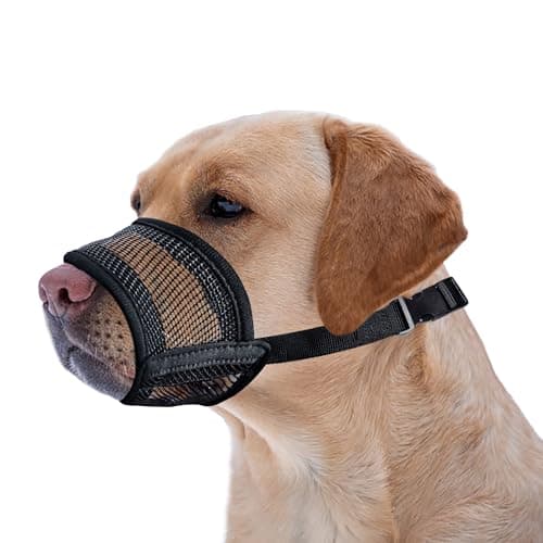 Evollax Extra Large Dog Muzzle - Air Mesh Big Dog Muzzle | Suitable for Small, Medium Large and X-Large Dogs | Stop Biting, Barking and Chewing Best for Aggressive Dogs