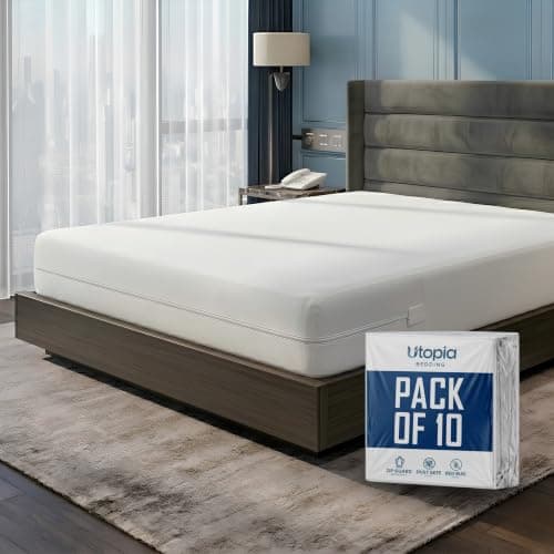 Utopia Bedding Full Size Mattress Protector Zippered (Pack of 10), 100% Waterproof Mattress Encasement, Absorbent 6 Sided Mattress Cover