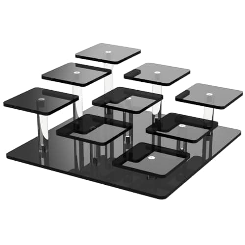 NiHome Acrylic Display Stand for Mini Lego Sets Party Favors and Mini LEGO Botanical Collection Sets, 9-Tier Display Risers for Funko POP Figures Perfume Organizers Display Stand