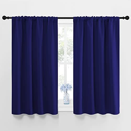 NICETOWN Navy Blue Curtains Blackout Draperies - Home Fashion Thermal Insulated Solid Drape Panels for Kid's Room, Privacy Window Dressing (1 Pair, 42 inches x 45-Inch)