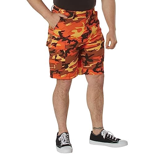 Rothco BDU Cargo Shorts Men’s Outdoor Shorts Hiking Shorts, Savage Orange Camo, 2XL