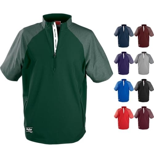 Rawlings | Men's COLORSYNC Short Sleeve Cage Jacket | Dark Green | Large