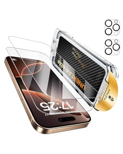 UNBREAKcable 2+2 Pack Screen Protector for iPhone 16 Pro Max with Lens