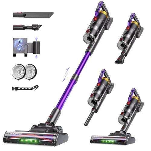 UNINELL HOME UV2 Cordless Vacuum Cleaner, 48000Pa/550W Vacuum Cleaners for Home, Lightweight Stick Vacuum with 65Mins Runtime, Self-Standing&Wall Mount Charging, Tangle-Resistant Vacuum for Pet Hair