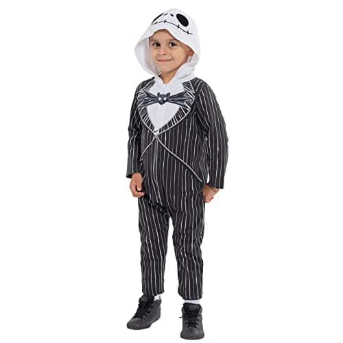 Disney Nightmare Before Christmas Jack Skellington Little Boys Zip Up Coverall 5-6
