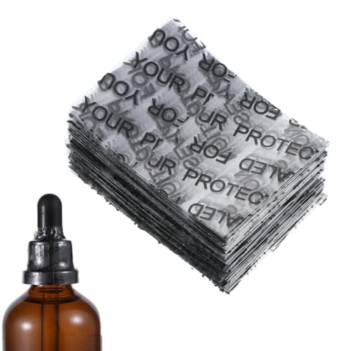 200 Pcs Heat Shrink Bands, 41x30mm Printed Shrink Wrap for Bottles Perforated Shrinks Bottle Seal Bands for Glass Bottles Cap, Jars, Lip Gloss Tubes Fits 0.82" to 1" Diameter Tamper Evident Sealer