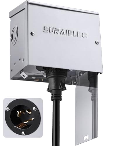 SURAIELEC 50 Amp Generator Power Inlet Box, Stainless Steel Housing