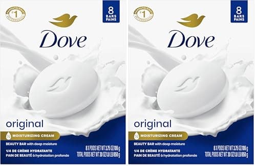 Dove Beauty Bar Soap Original for Soft,Smooth Skin,with 1/4 Moisturizing Cream 3.75 oz,(Pack of 16)