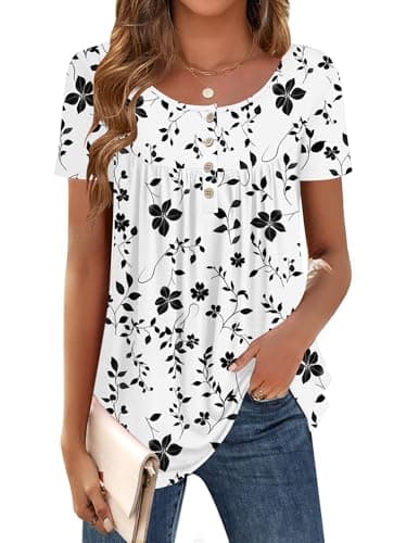 Zeagoo Shirts for Women 2026 Trendy Summer Tops Boho Floral Blouses Business Work Tunic Tee Tshirts Teacher Outfits