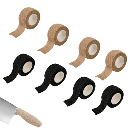 NentMent 8 Pack Knife Handle Grips Wrap Tape Non-Slip Fabric Kitchen Knives Handle Cover Sleeves Wrap Pads for Kitchen Knife Set Chef Knife Boning Knife Fillet Knife Santoku Nakiri Knife Chef's Knives