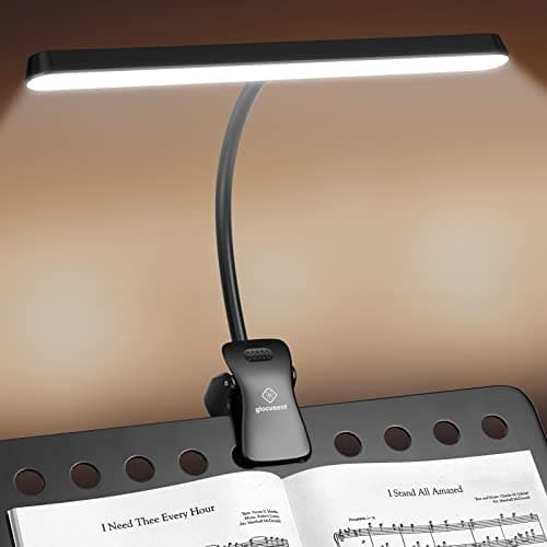 Glocusent Music Stand Light, Clip on Piano Lamp with 3 Colors & 5 Brightness Levels,USB-C Rechargeable Piano Light, Lasts up to 140 Hrs, Perfect for Piano & Piano Teacher Gift