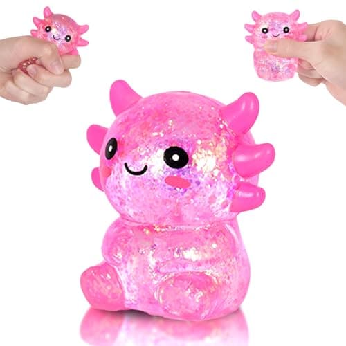 FazaVexior Axolotl Squishy Toy, Glitter Slow Rising Squeeze Toy