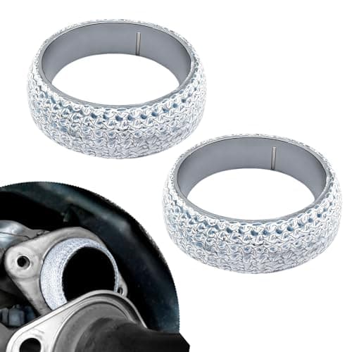 Lxsloet 2PCS ID 48mm Car Exhaust Manifold Gasket, Exhaust Flange Gasket, Graphite Construction Exhaust Donut Gaskets Seal Muffler Ring, Automotive Graphite Muffler Connector Replacement for Most Cars