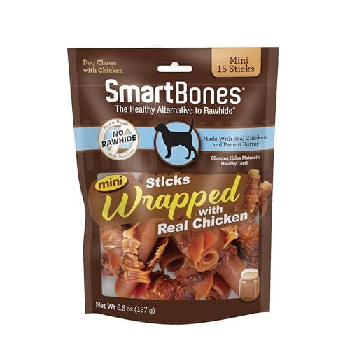SmartBones Mini Chicken Wrapped Sticks Rawhide-Free Dog Treats, 15 Count