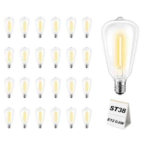 25Pk LED Replacement Light Bulbs, Shatterproof Plastic E17 LED Bulbs