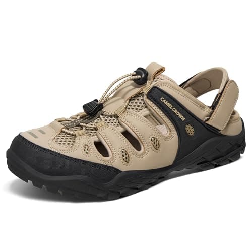 CAMELSPORTS Men's Hiking Sandals Outdoor Sport Closed Toe Walking Sandal Waterproof Non-Slip Summer Fisherman Beach Water Shoes