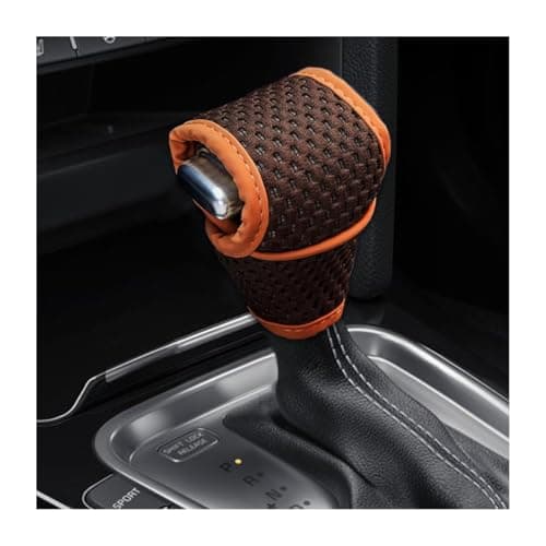 Ywdiml Car Gear Shift Knob Cover, Dust-Proof Soft Breathable Vehicle Manual Stick Handle Shifting Knob Protector, Automotive Interior Shift Lever Decoration, Universal for SUV Sedan Truck (Brown)