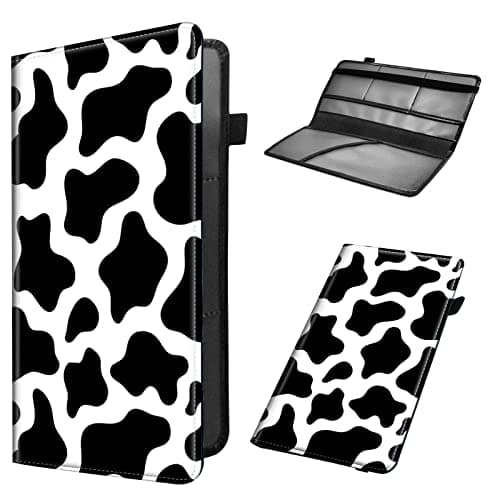 Mxfdegf Car Registration and Insurance Holder, Leather Car Glove Box Organizer, Cool Car Accessories for ID, Driver's License Cards & Essential Document, business cards, Men&Women,Cute Cow