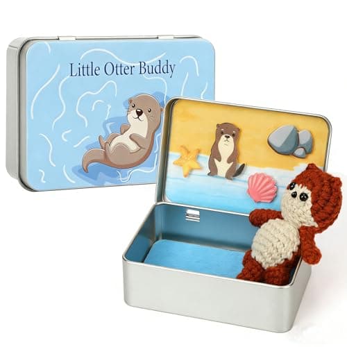 JULEASEL Little Otter Buddy - Knitted Otter Desk Companion Gift