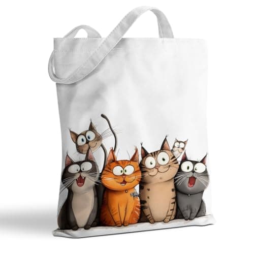 Hanamiya Na Cute Cat Tote Bags, Cats Gift Handbag Funny Reusable Shopping