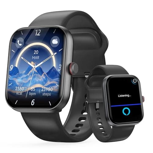 uaue Smart Watch for Men Women with Alexa Built-in, 1.91" HD IP68 Waterproof Fitness Watch with Bluetooth Call (Answer/Dial), Heart Rate/Sleep/Stress Monitor, 100+ Sports Tracker Reloj Inteligente