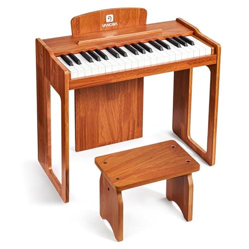 Vangoa Kids Piano Keyboard, 37 Keys Wood Digital Piano for Kids, Music Educational Instrument Toy, for Girls and Boys, Solid Wood Yellow