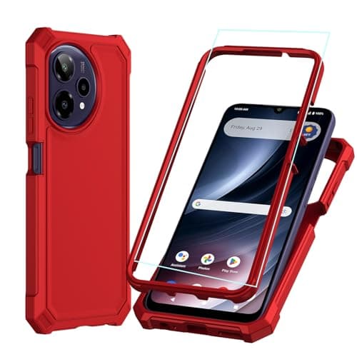 Sohapea for Cricket iCon Pro 2026 Phone Case/At&t Motivate Pro 2 5G Phone Case with Screen Protector,Motivate Pro2 Case with Shock-Absorbent Dual Layer & Military Grade Shockproof Corner Bumper Red