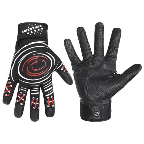 AIGEVTURE Baseball Bating Gloves Adult Youth Baseball Softball Batting Gloves Men Women Black Small