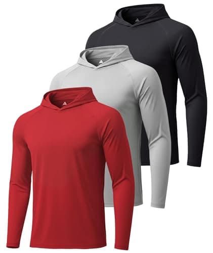 ZITY Mens Long Sleeve Fishing Sun Shirts Rash Guard Shirts Sun Protection Hoodie Athletic Running Hiking Shirt Hooded UPF 50 Long Sleeve Shirt