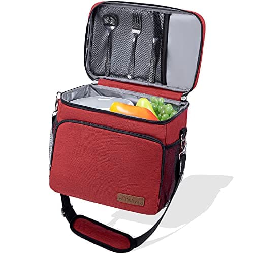 TuErCao Cooler Bag - Leak Proof Portable Collapsible Soft Cooler Ice Chest for Beach Hiking Picnic Camping Travel Cooler for Men Work Hieleras para Trabajo, Red