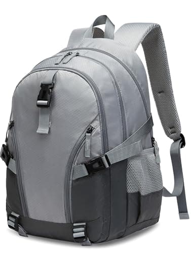 BLUEFAIRY High School Backpack for Girls Boys Middle School Bookbag for Kids Back to School Bag for College with Large Compartment Casual Daypack Mochilas para Niñas Adolescentes 18" Ash Grey