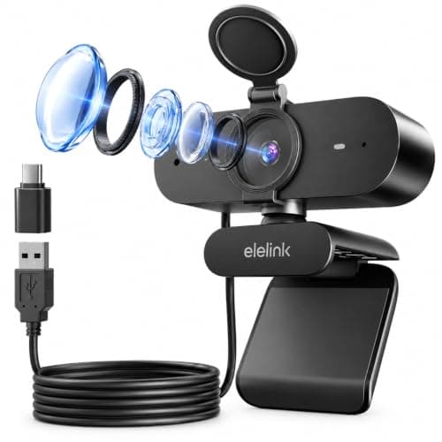 4K Webcam for PC,Auto Focus Streaming Web Cam USB,Dual Noise Reduction Mics