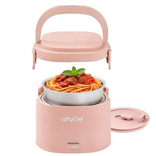 LoftyChef Portable Electric Heated Lunch Box, 20-Ounce Food Warmer, Black