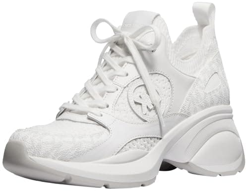 Michael Kors Women's Zuma Knit Trainer, Bright White, 9