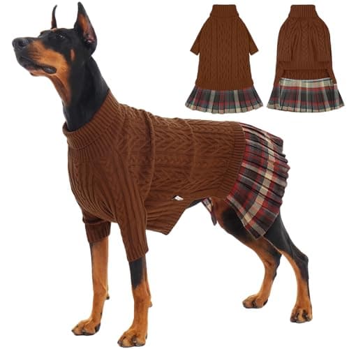 IECOii Girl XXXL Dog Sweater Dress, Girl Dog Sweaters for Extra Large Dogs