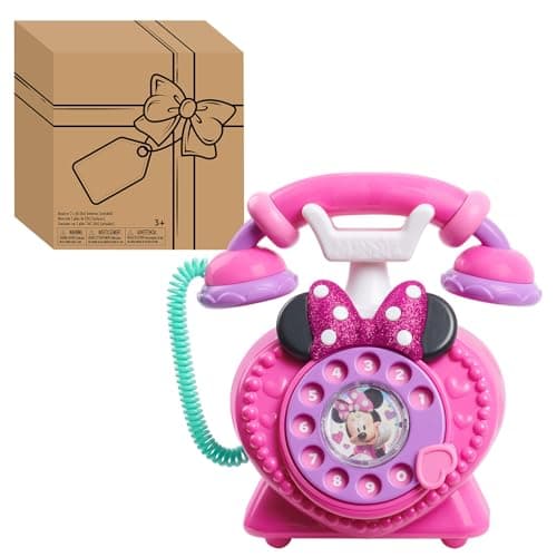 Disney Junior Minnie Mouse Ring Me Rotary Pretend Play Phone with Lights and Sounds