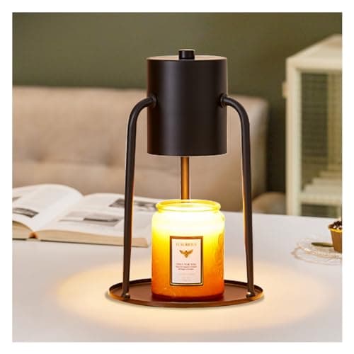 Ligebul Candle Warmer Lamp, Candle Lamp Warmer with Timer Dimmable Candle Light Warmer Candle Warming Lamp for Jar Candles Electric Wax Warmer Lamp (Black)