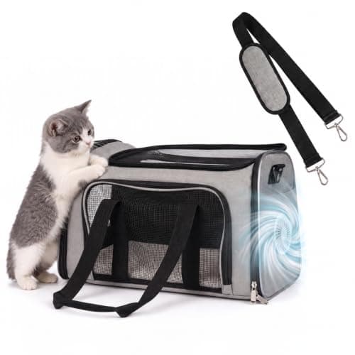 IVY&LANE Cat Carrier with Cooling Fan,Travel Pet Carrier for Cats/Dogs