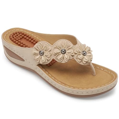FUDYNMALC Wedge Sandals for Women Comfortable: Summer Platform Flip Flops