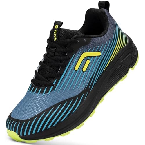 FitVille Men Trail Running Shoes Extra Wide Shoes for Men, Mountain Trail Runner Sneakers, Cushion Walking, Jogging, Plantar Fasciitis, Size 12.5 X Wide