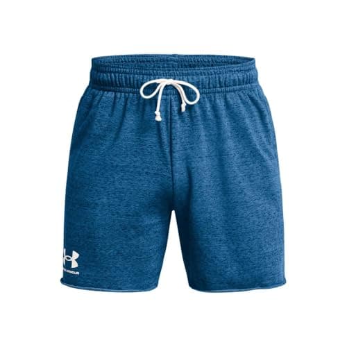Under Armour Men's Rival Terry 6-inch Shorts, (406) Photon Blue / / Onyx White, Small