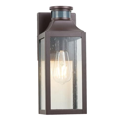 MICSIU 12.75" Bronze Motion Sensor Traditional Outdoor Light Fixture 1 Pack