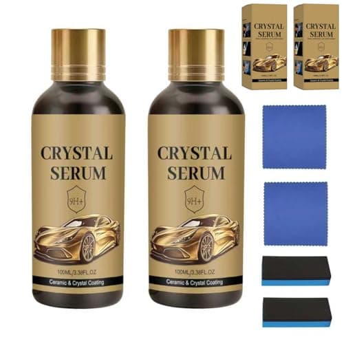 2PCS PTZ Crystal Serum Advanced Graphene Ceramic Coating for Cars, 9H Hardness, Super Hydrophobic Anti-Scratch UV Protection for Vehicle Exterior (1pc*100ML)