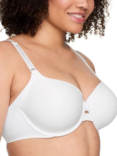 Warner's Women's No Side Effects Underarm-Smoothing Comfort Underwire Lightly Lined T-Shirt Bra 1356, White, 34C