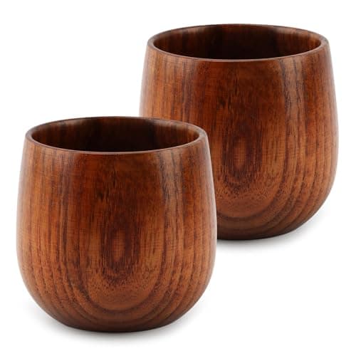 Saycker Charred Wooden Bourbon Drinking Glass, Whiskey Tumbler, Wooden Old Fashioned Glass, Whiskey Glasses Gifts for Men, Bourbon Lovers, Dad, Brother, Husband Birthday Gift (2Pcs)