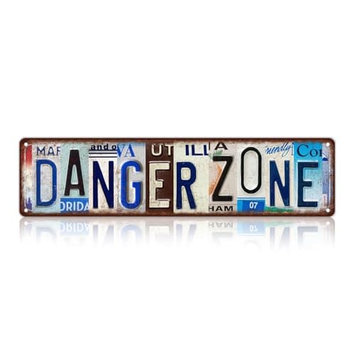 Vintage Danger Zone Wall Decor Street Signs Metal Tin Signs 16 x 4 Inches