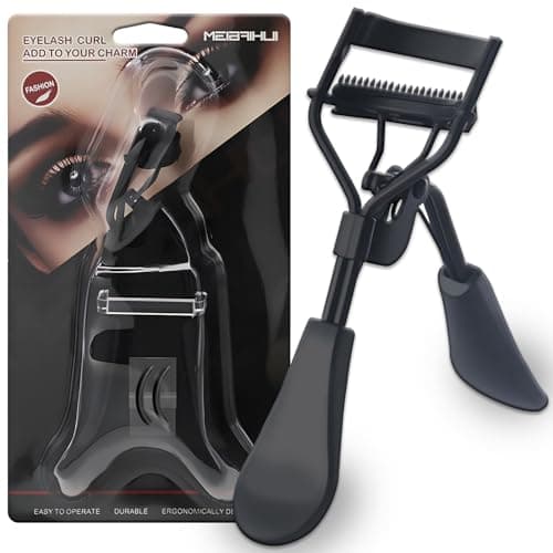 Eyelash Curler for Hooded Eyes,Lash Curle with Built-in Comb and 2 PCS Additional Rubber Replacement Pad,Lifts and Defines